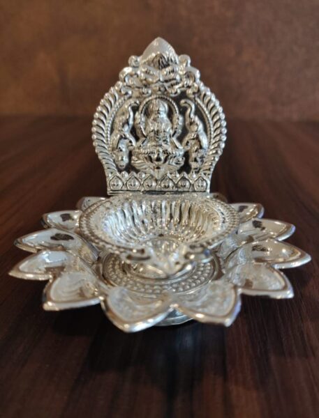 Lotus Lakshmi Silver Diya