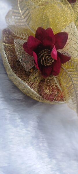 Golden Net Potli with Flower Décor